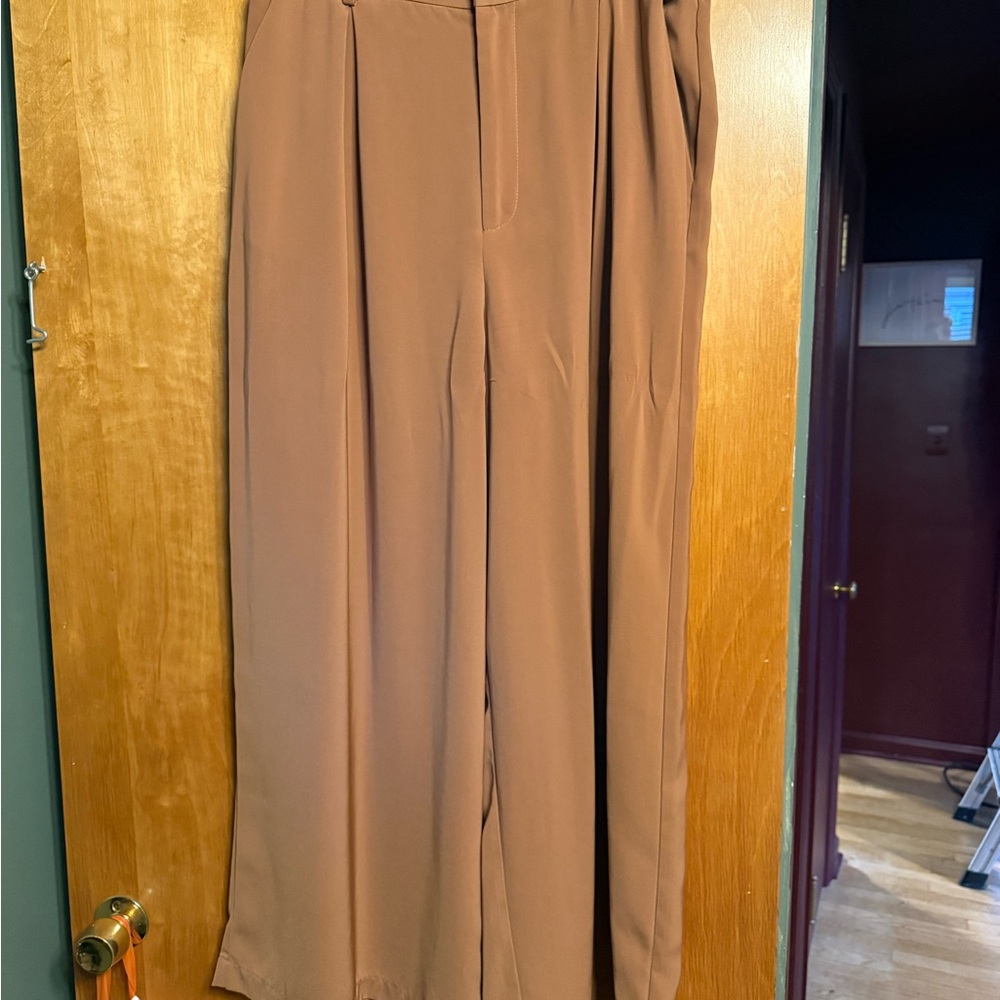Chic Tan Wide Leg Women's Pants